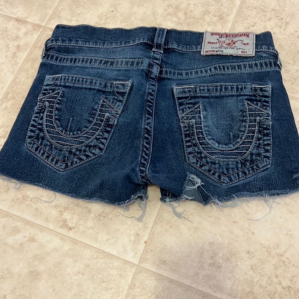 True Religion Women's Dark Blue Denim Jean Shorts
